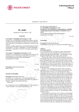 81. Møde Ved Lønkompensation Af Virksomheder I Forbindelse Med Co‐ Torsdag Den 19