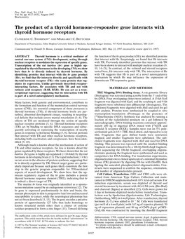 The Product of a Thyroid Hormone-Responsive Gene Interacts with Thyroid Hormone Receptors