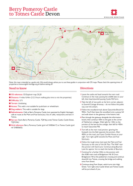 Berry Pomeroy Castle to Totnes Castle Devon