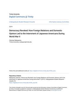 How Foreign Relations and Domestic Opinion Led to the Internment of Japanese Americans During World War II