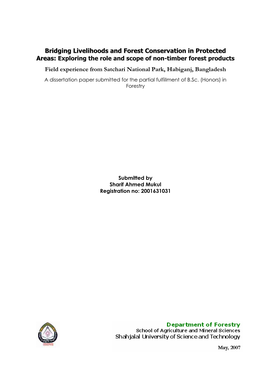 Bridging Livelihoods and Forest Conservation in Protected Areas: Exploring the Role and Scope of Non-Timber Forest Products