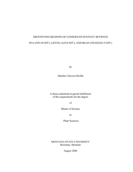 Identifying Regions of Conserved Synteny Between