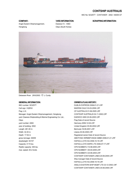 CONTSHIP AUSTRALIS IMO No: 9232577 CONTAINER 2002 / 46009 GT