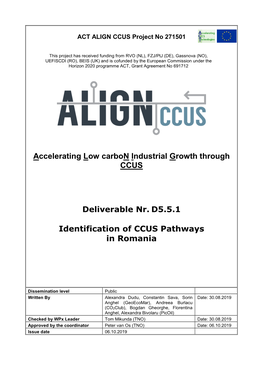 Identification of CCUS Pathways in Romania