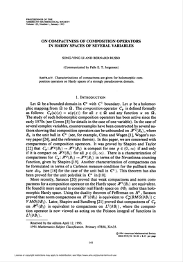 In Hardy Spaces of Several Variables