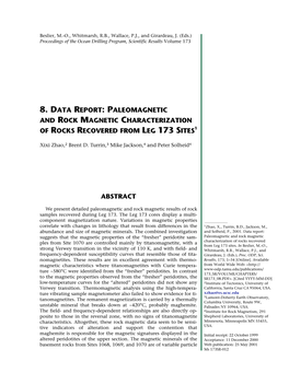 8. Data Report: Paleomagnetic and Rock Magnetic Characterization of Rocks Recovered from Leg 173 Sites1