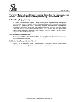 University Innovation & Entrepreneurship Ecosystem for Engineering Education: a Multi-Case Study of Entrepreneurship Educati