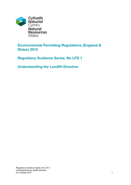 Understanding the Landfill Directive LFD 1