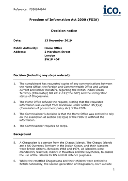 FOIA-EIR Decision Notice Template