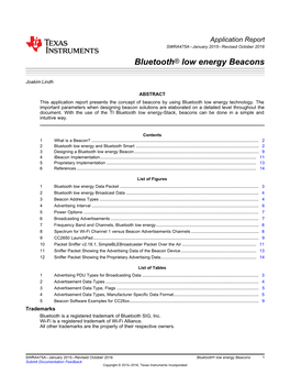 Bluetooth Low Energy Beacons (Rev. A)