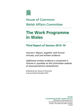 The Work Programme in Wales