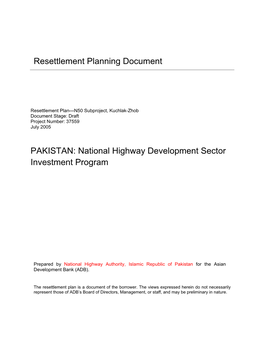 National Highway Development Sector Investment Program