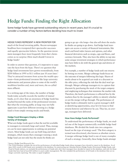 Hedge Funds: Finding the Right Allocation