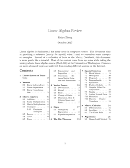 Linear Algebra Review