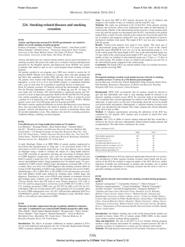 224. Smoking-Related Diseases and Smoking Cessation