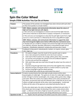 Spin the Color Wheel Simple STEM Activities You Can Do at Home