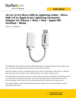 Micro USB to Lightning Dongle