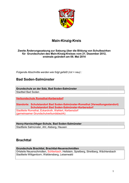 2. Änderungssatzung Zur Schulbezirkssatzung 2015 07 03