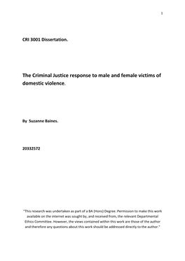 CRI 3001 Dissertation