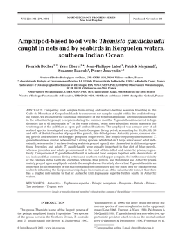 Amphipod-Based Food Web: Themisto Gaudichaudii Caught in Nets and by Seabirds in Kerguelen Waters, Southern Indian Ocean