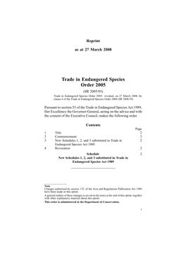 Trade in Endangered Species Order 2005