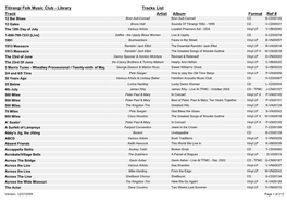 Track Artist Album Format Ref # Titirangi Folk Music Club