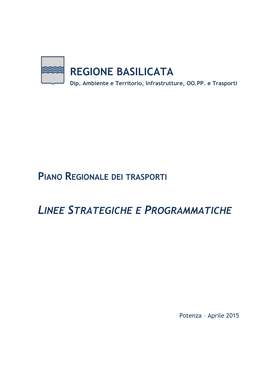 P.R.T. Linee Strategiche E Programmatiche