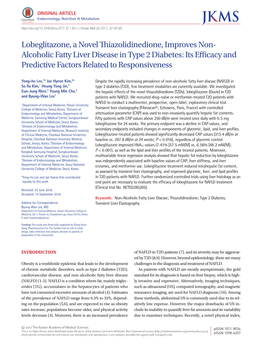 Alcoholic Fatty Liver Disease in Type 2 Diabetes: Its Efficacy and Predictive Factors Related to Responsiveness