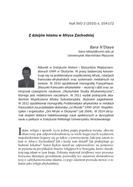 Z Dziejów Islamu W Afryce Zachodniej Bara N'diaye