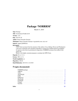 Package 'NORRRM'