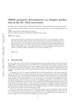 MSSM Parameter Determination Via Chargino Production at the LC: NLO