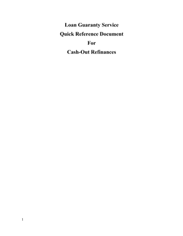 Cash-Out Refinances