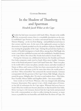 In the Shadow of Thunberg and Sparrman Hendrik Jacob Wikar at the Cape I