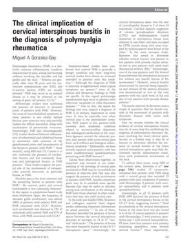 The Clinical Implication of Cervical Interspinous Bursitis in The