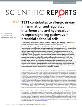 TET1 Contributes to Allergic Airway Inflammation and Regulates