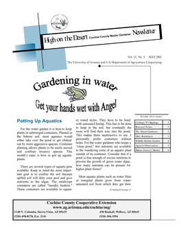 Newsletter Cochise County Master Gardener High on the Desert