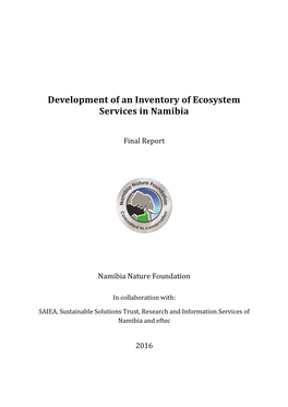 Development of an Inventory of Ecosystem Services in Namibia