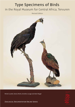 Type Specimens of Birds in the Royal Museum for Central Africa, Tervuren Revised Edition