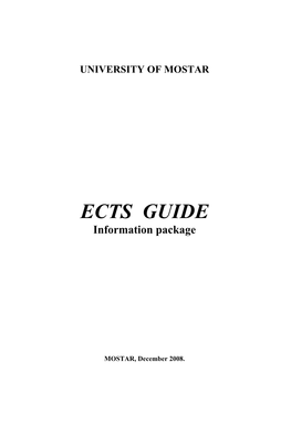 ECTS GUIDE Information Package