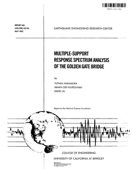 Multiple-Support Response Spectrum Analysis of the Golden Gate Bridge