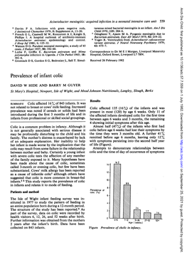 Prevalence of Infant Colic