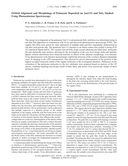 Orbital Alignment and Morphology of Pentacene Deposited on Au(111) and Sns2 Studied Using Photoemission Spectroscopy