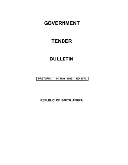 Tender Bulletin 1872