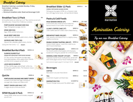 Tray Catering Menu