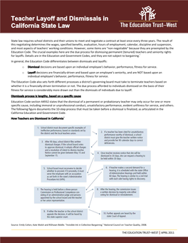 Teacher Layoff and Dismissals in California State Law