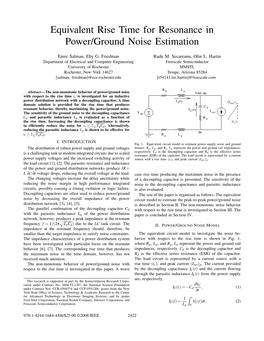 Equivalent Rise Time for Resonance in Power/Ground Noise Estimation