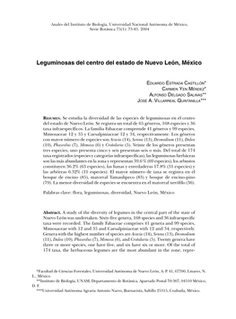 Leguminosas Del Centro Del Estado De Nuevo León, México