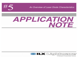 5 an Overview of Laser Diode Characteristics