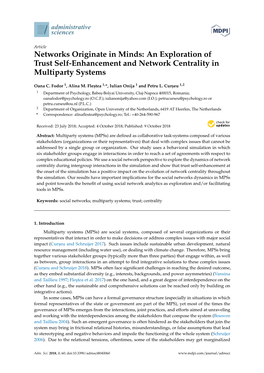 Networks Originate in Minds: an Exploration of Trust Self-Enhancement and Network Centrality in Multiparty Systems