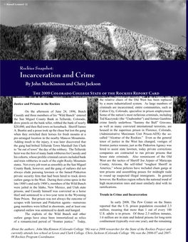 Incarceration and Crime by John Mackinnon and Chris Jackson